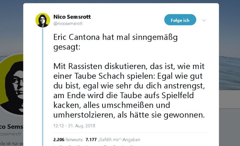 Rassisten, Tauben und eine Partie Schach